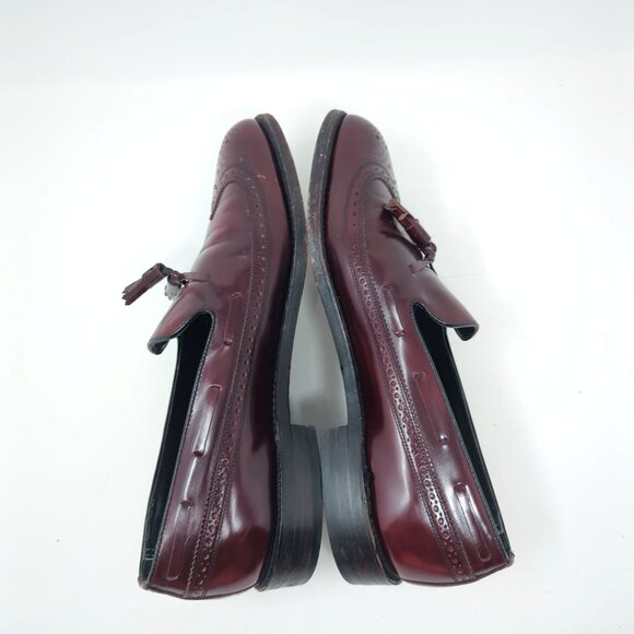 Vintage Florsheim Loafers Shoes 11 Red Tassel Wingtip - Picture 7 of 16
